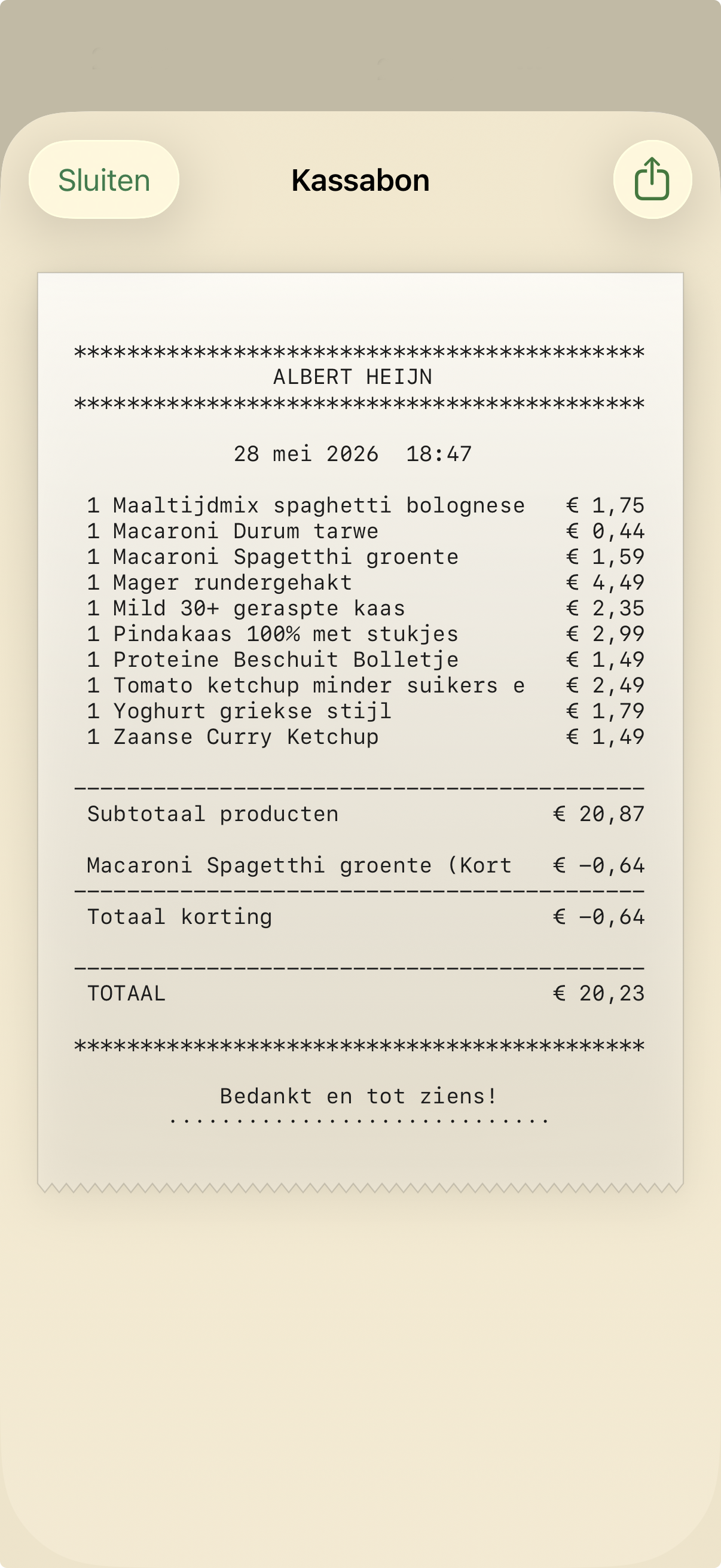 Bon als afbeelding
