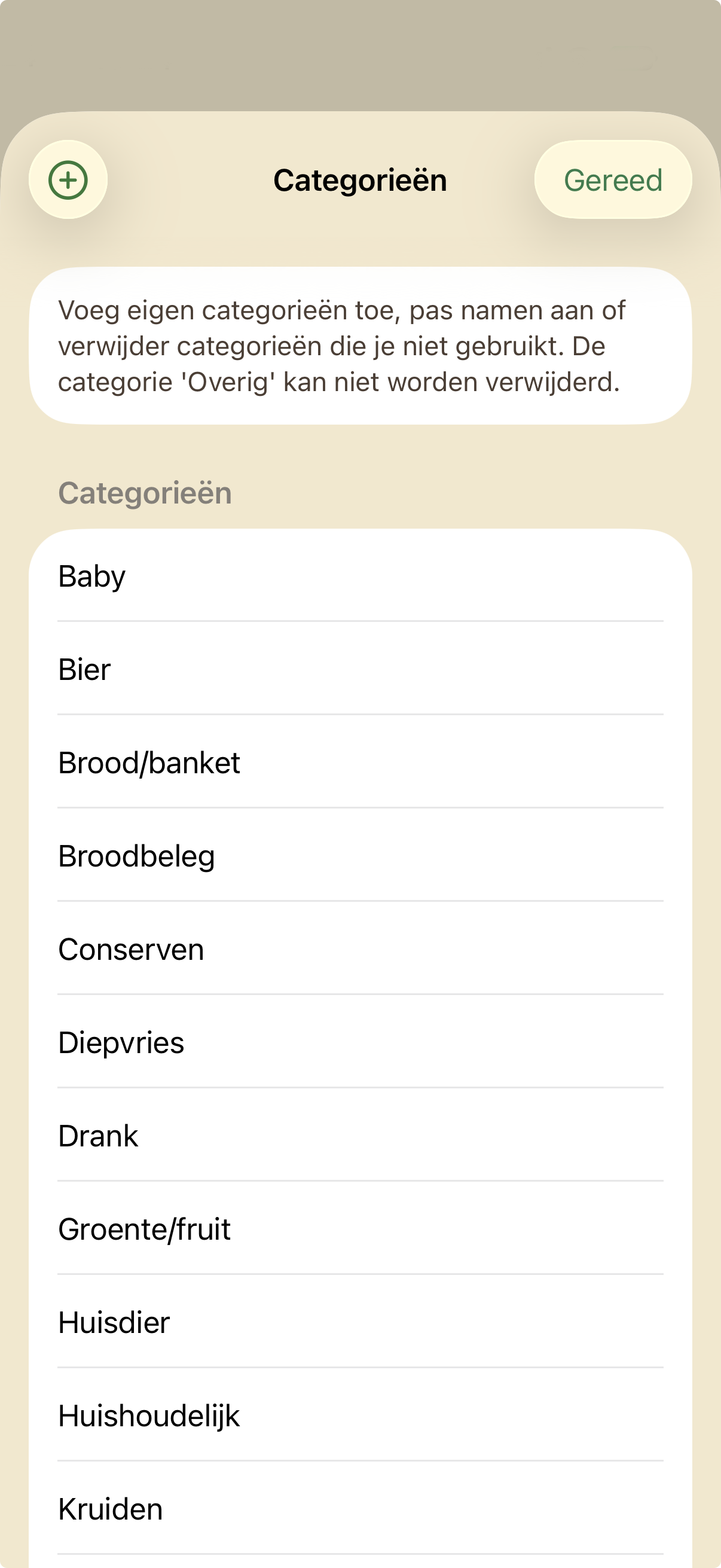 Categorieën beheren
