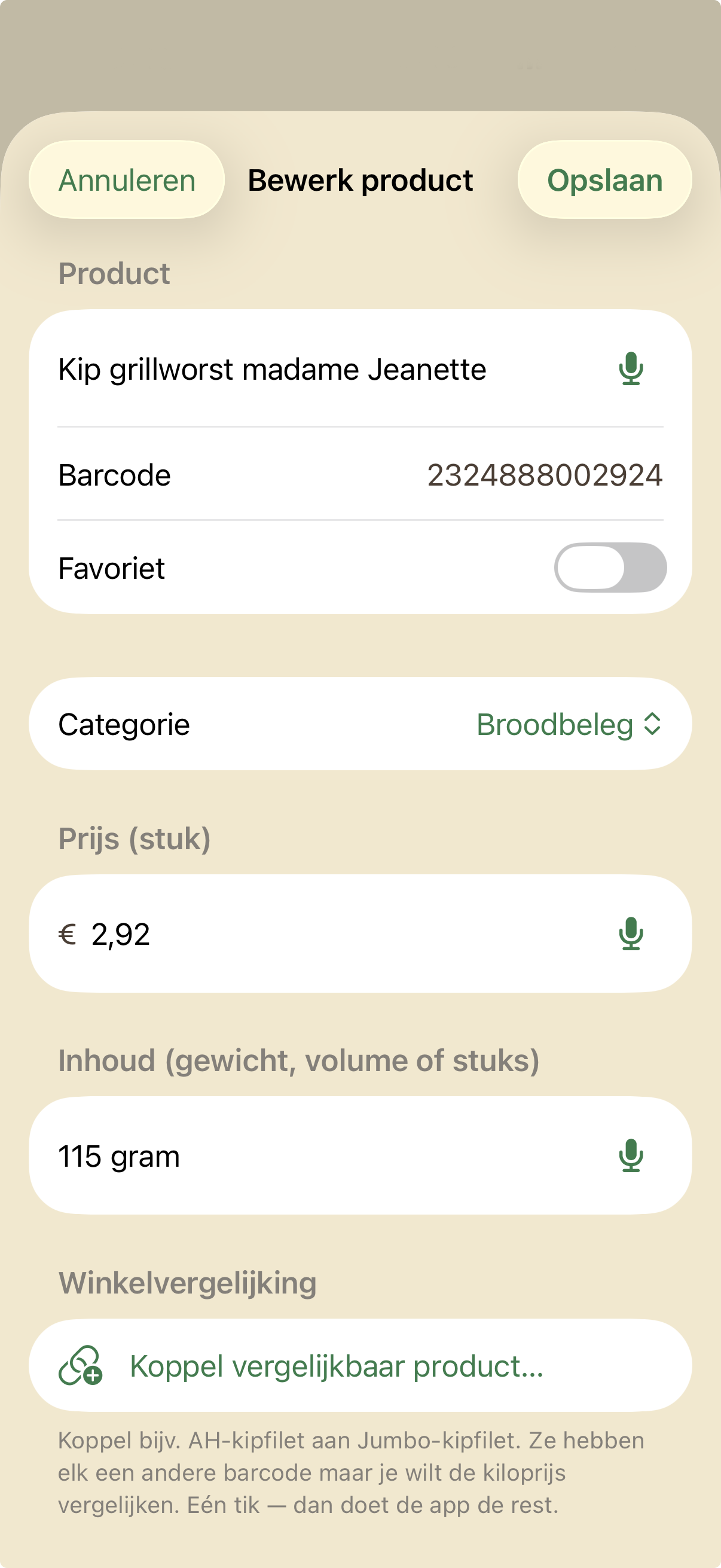 Product bewerken in catalogus
